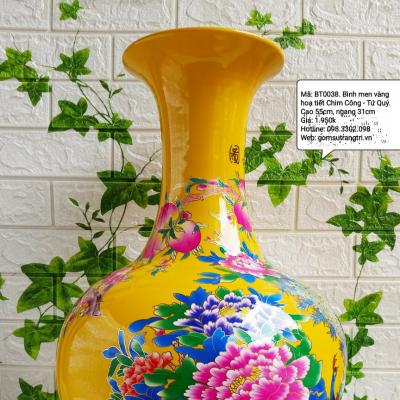 Bình họa tiết Chim Công - Tứ Quý